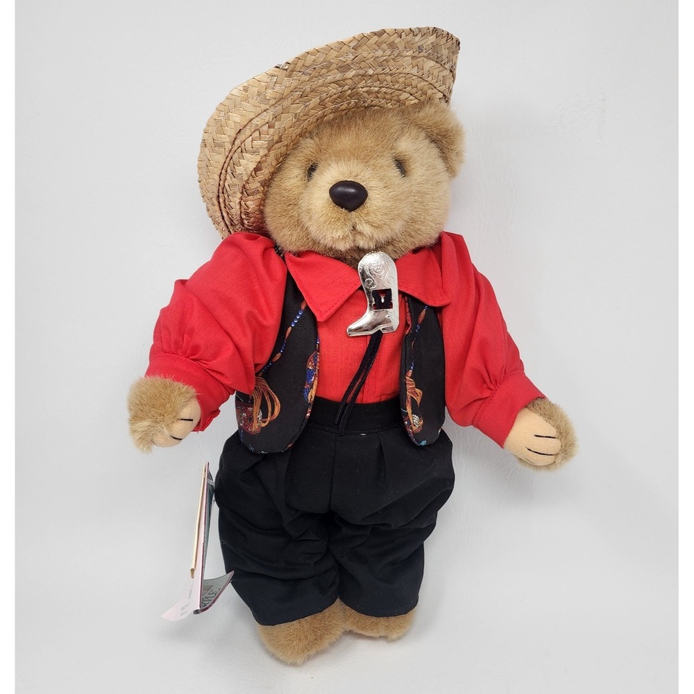 1993 Vtg Bearly People "Lazy J Wrangler" Teddy Bear by Cheryl De Rose 15" Rare